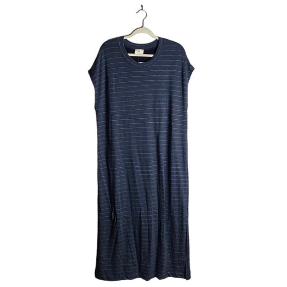 Fox + Wit Dresses & Skirts - Fox + Wit N/T Women's Blue Striped Maxi Round Neck Dress